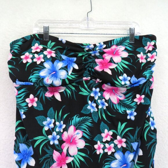 Catalina Swimsuit Size 22W Floral Multicolor Strapless One Piece Tropical Print - Picture 3 of 10